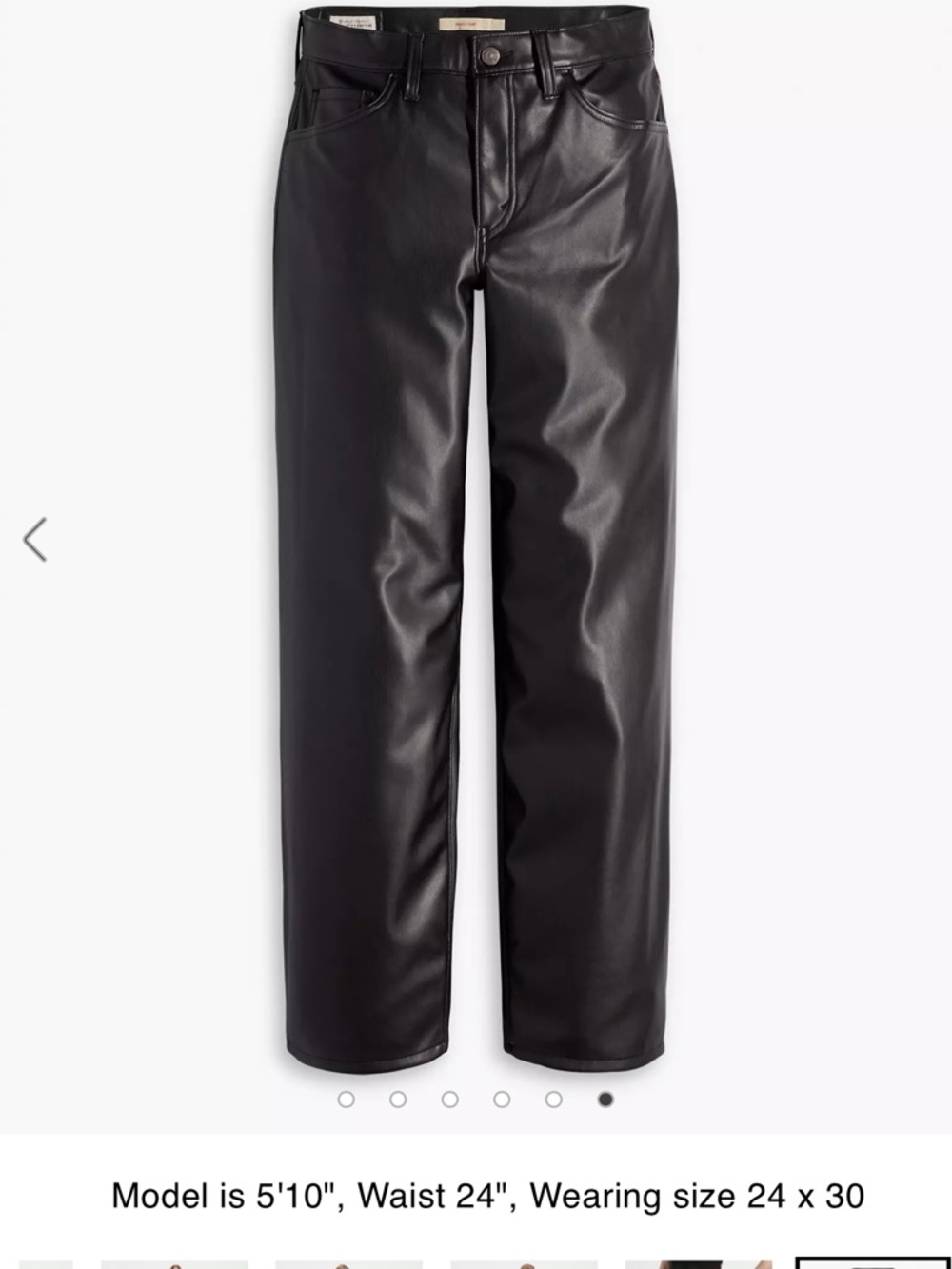 Levi’s FAUX LEATHER BAGGY DAD WOMEN'S PANTS - Picture 9 of 9